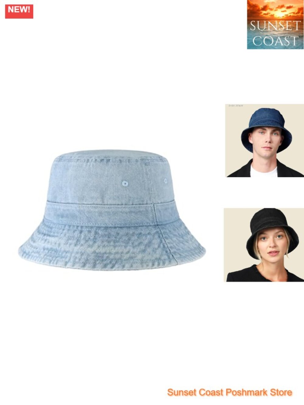 Cotton Bucket Hat UPF 50+ Adjustable Sun Hat for Beach Golf Fishing
